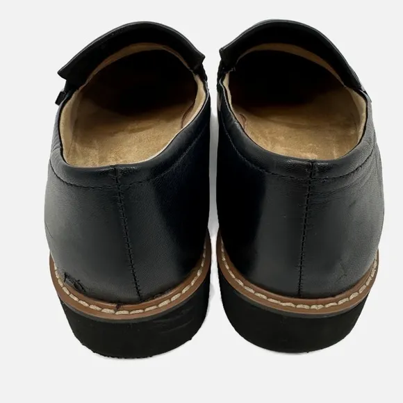 NATURALIZER Adiline Lug Sole Loafers Black‎ Leather Size 7