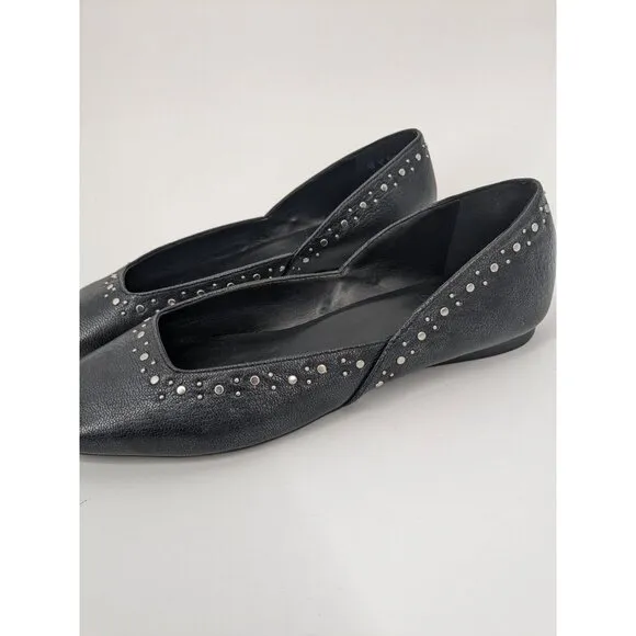 Naturalizer DOrsay Ballet Flats Women Size 7.5 Cody Studded Square Toe Soft Goth