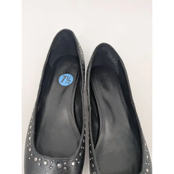 Naturalizer DOrsay Ballet Flats Women Size 7.5 Cody Studded Square Toe Soft Goth
