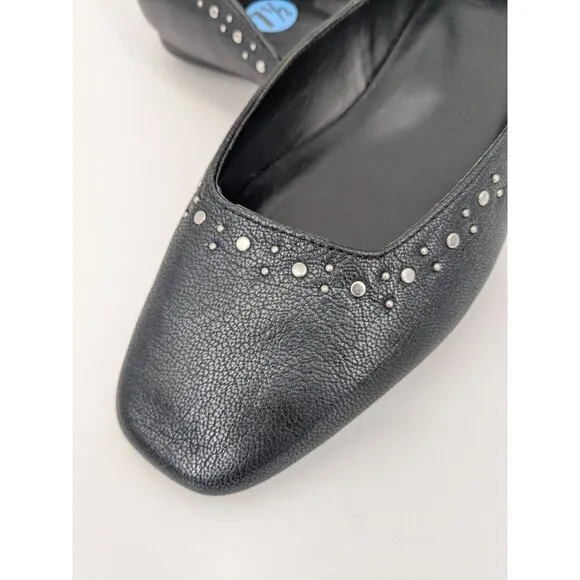 Naturalizer DOrsay Ballet Flats Women Size 7.5 Cody Studded Square Toe Soft Goth
