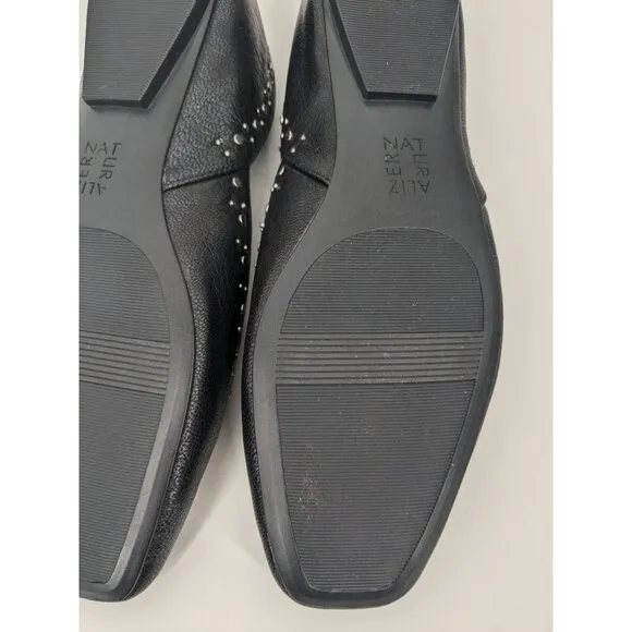 Naturalizer DOrsay Ballet Flats Women Size 7.5 Cody Studded Square Toe Soft Goth
