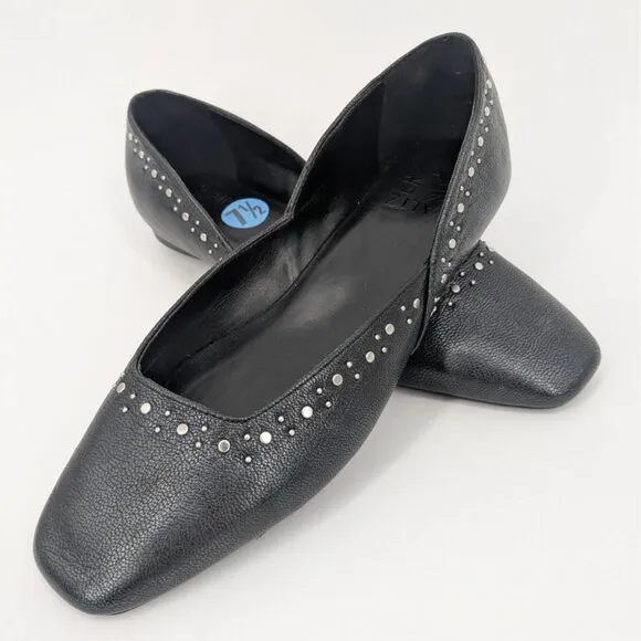 Naturalizer DOrsay Ballet Flats Women Size 7.5 Cody Studded Square Toe Soft Goth