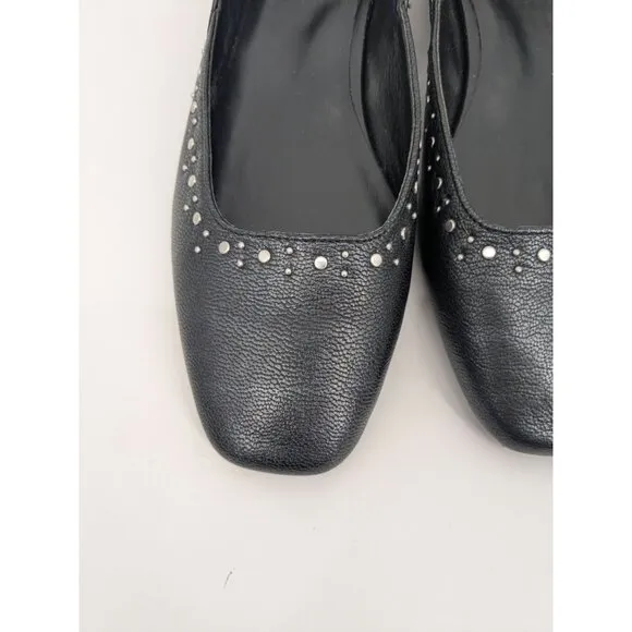 Naturalizer DOrsay Ballet Flats Women Size 7.5 Cody Studded Square Toe Soft Goth