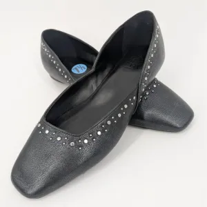 Naturalizer DOrsay Ballet Flats Women Size 7.5 Cody Studded Square Toe Soft Goth