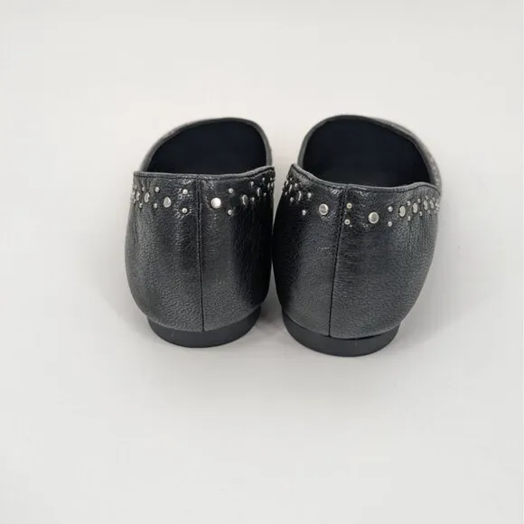 Naturalizer DOrsay Ballet Flats Women Size 7.5 Cody Studded Square Toe Soft Goth