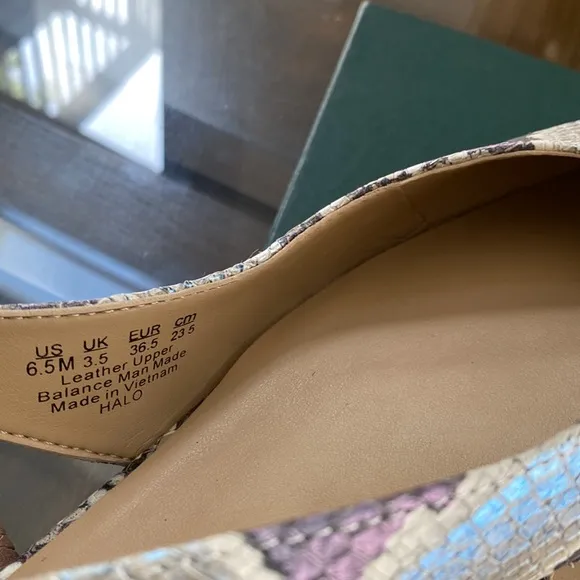 NaturalizerHalo Snake Print Leather Slingback Flats
