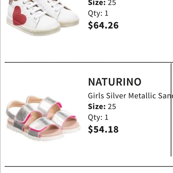 Naturino girls metallic sandals