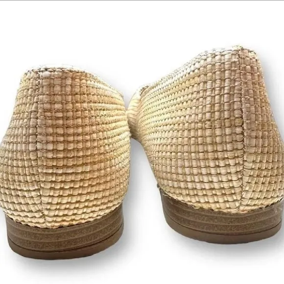 Nautica Halsell Women's Beige Textured Ballet Flats Square Toe Buckle Size 9.5