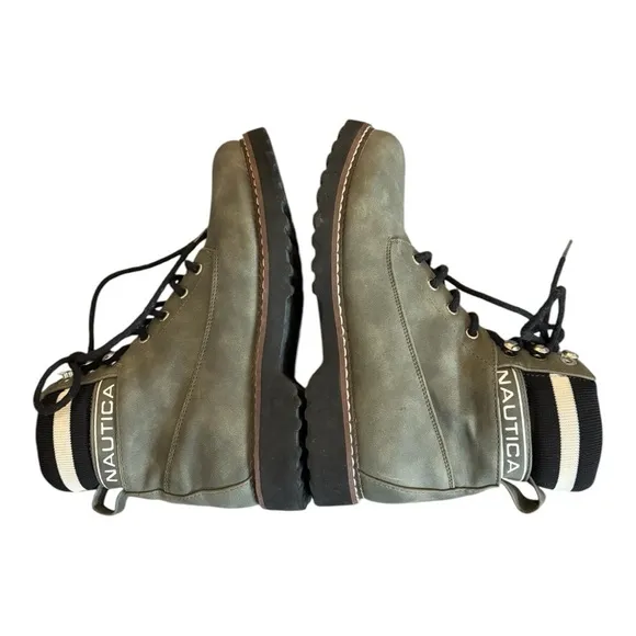Nautica Women's Galiah Green Faux Suede Winter Hiking Snow Boots Size 7.5