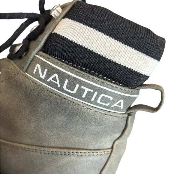 Nautica Women's Galiah Green Faux Suede Winter Hiking Snow Boots Size 7.5
