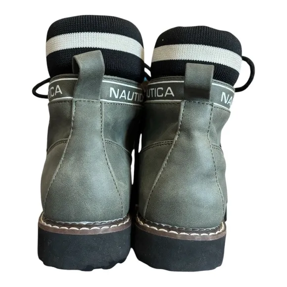 Nautica Women's Galiah Green Faux Suede Winter Hiking Snow Boots Size 7.5