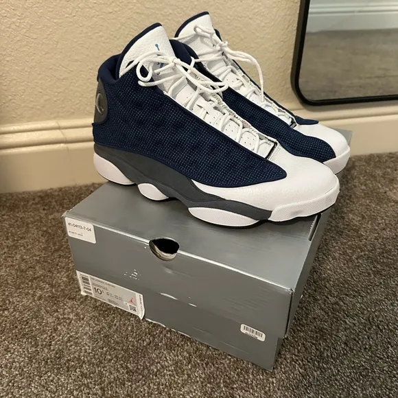 Navy and White Athletic Sneakers