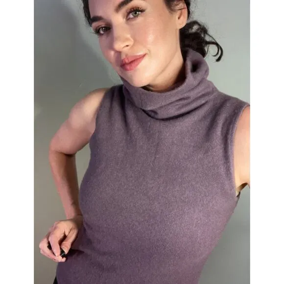 Neiman Marcus Cashmere Sleeveless Turtleneck Sweater Quality Vintage ~ Sz M