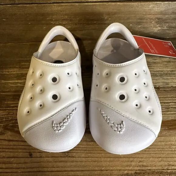 New $55 Little Kids Nike Aqua Swoosh Water/Land‎ White Shoes Sandals Size 7C