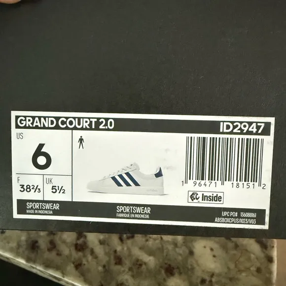 New Adidas Grand Court 2.0 White Sneakers