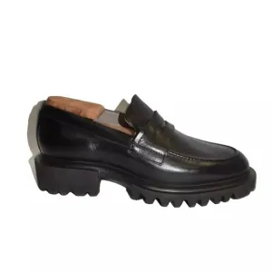 New! ALLSAINTS Lola Loafer Black Leather 40 EU 10 US DD479