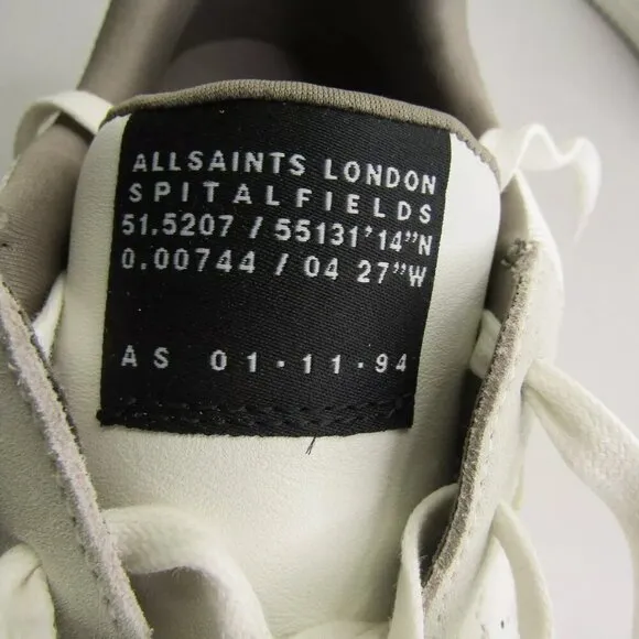 NEW AllSaints Womens Vix Sneakers Casual Low-Top Cushioned Suede Lace-Up Size 11