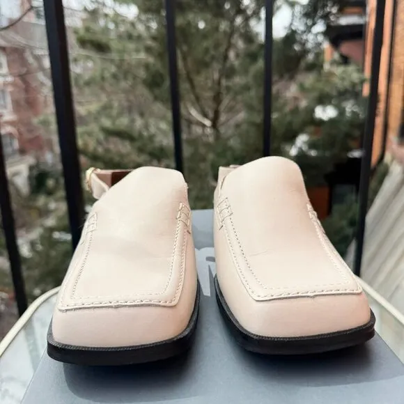 New  ALOHAS Abe Slingback Leather Loafer Sandals Shoes Flats in Cream Gold