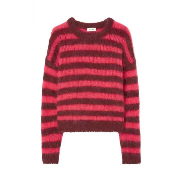 NEW AMERICAN VINTAGE bymi pullover sweater in bordeaux hortensia