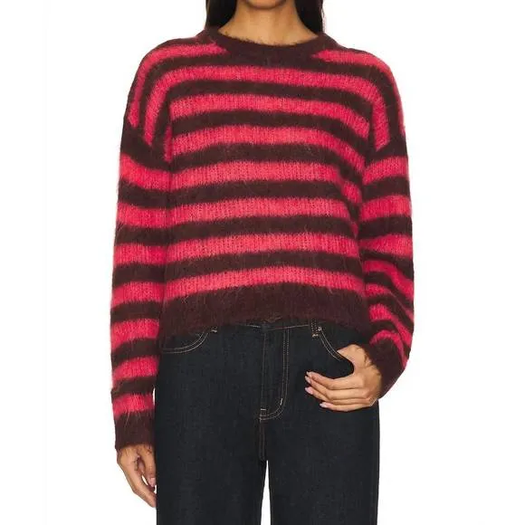 NEW AMERICAN VINTAGE bymi pullover sweater in bordeaux hortensia