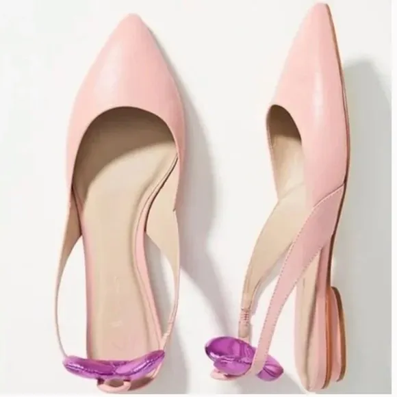 NEW Anthropologie Guilhermina Heart Slingback Flats-10-$148-Valentines A714