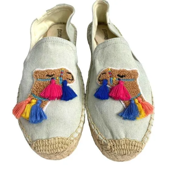 NEW Anthropologie Soludos Tasseled Camel Espadrilles Sz 8.5