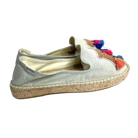 NEW Anthropologie Soludos Tasseled Camel Espadrilles Sz 8.5