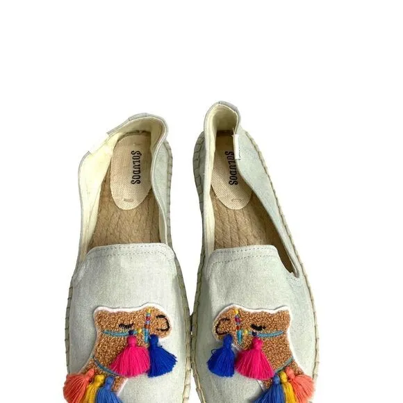 NEW Anthropologie Soludos Tasseled Camel Espadrilles Sz 8.5