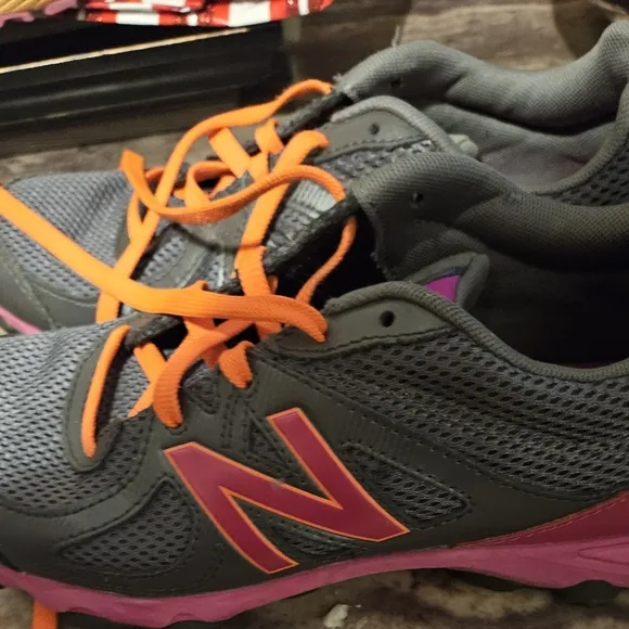 New Balance Gray and Pink Sneakers