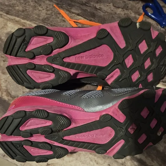 New Balance Gray and Pink Sneakers