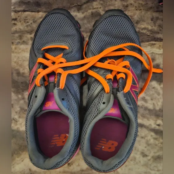 New Balance Gray and Pink Sneakers