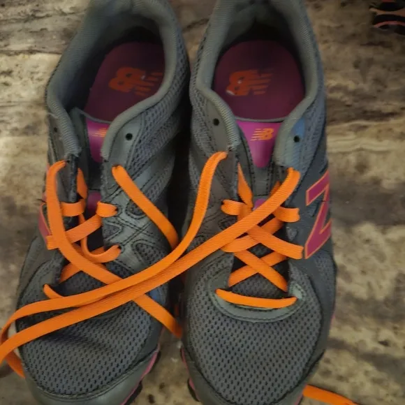 New Balance Gray and Pink Sneakers