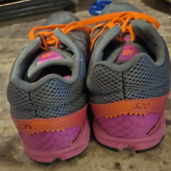 New Balance Gray and Pink Sneakers