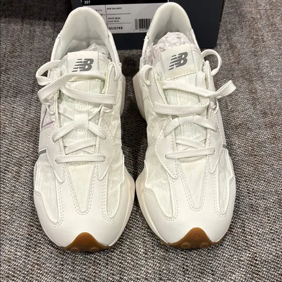 New Balance White Sneakers with Blue Accents