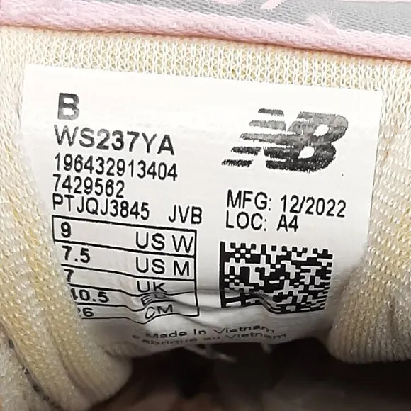 New Balance Women's 237 Gray &amp; Pink/Lilac Sneakers SZ 9