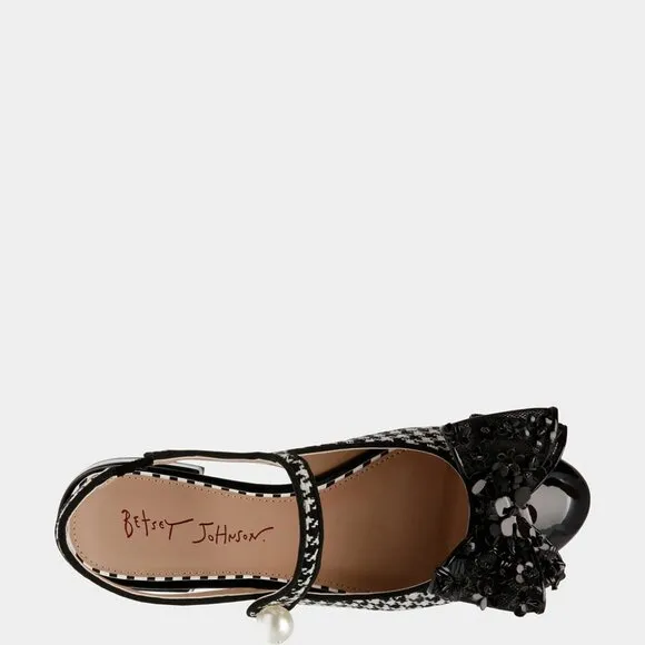 NEW BETSEY JOHNSON Livy Slingback Flats Houndstooth for women 367mn