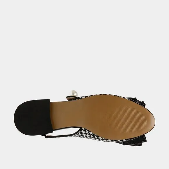 NEW BETSEY JOHNSON Livy Slingback Flats Houndstooth for women 367mn