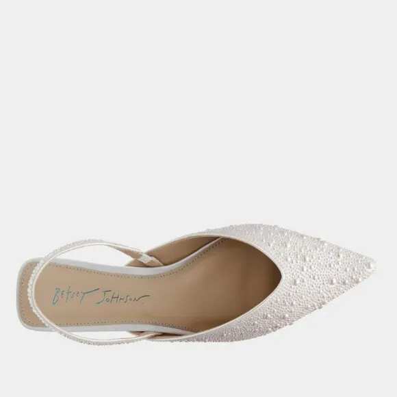 new Betsey Johnson Vance Mule Pearl Flats Womens 254