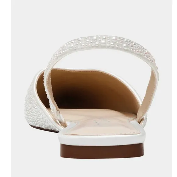 new Betsey Johnson Vance Mule Pearl Flats Womens 254