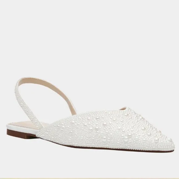 new Betsey Johnson Vance Mule Pearl Flats Womens 254