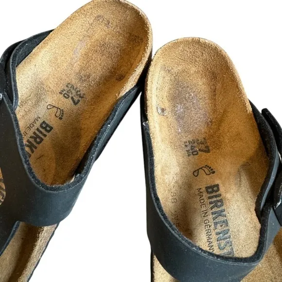 New! Birkenstock Gizeh Black Sandals 37 Regular