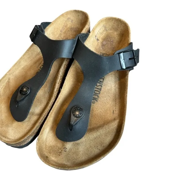 New! Birkenstock Gizeh Black Sandals 37 Regular