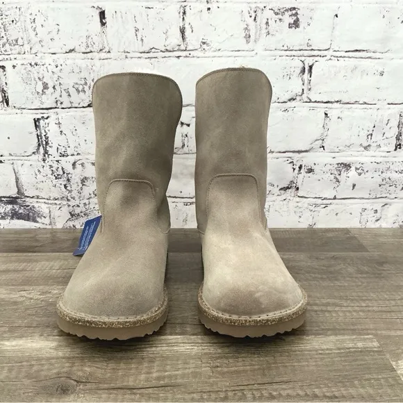 New Birkenstock uppsala boots taupe rose shearling buckle size 39
