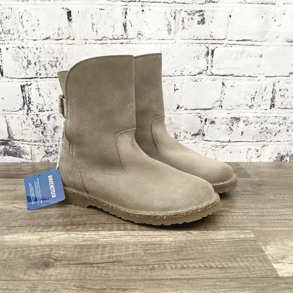 New Birkenstock uppsala boots taupe rose shearling buckle size 39