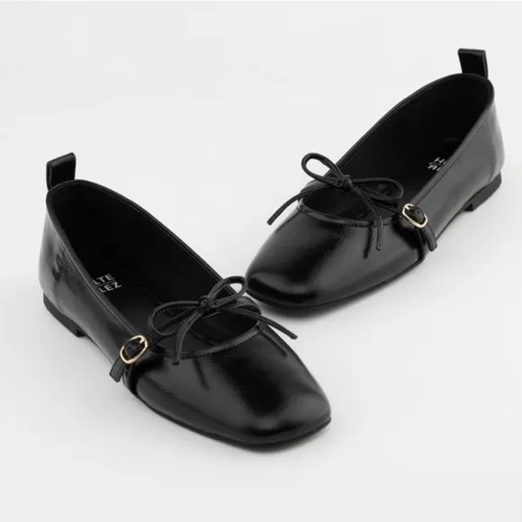 NEW Black Ballet Bow Flats Size 6.5