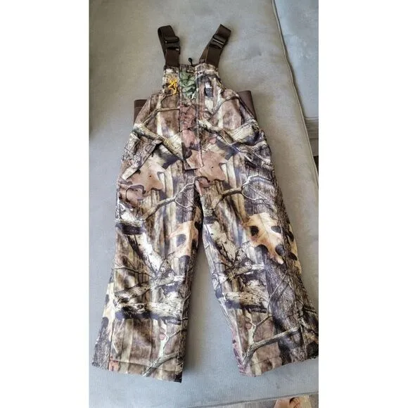 NEW BROWNING JR WASATCH‎ ALL WEATHER BIBS YOUTH SMALL HUNTING CAMO