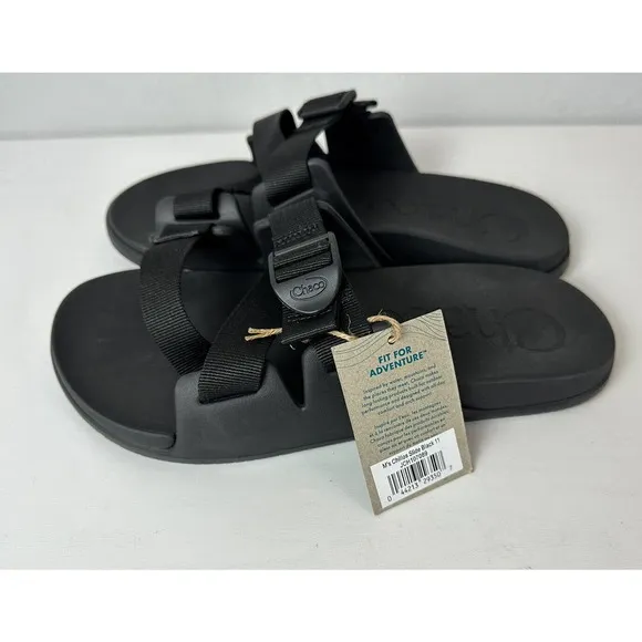 NEW Chaco Chillos Slide Men’s Size 11 Black Sandals Fit For Adventure Water Camp