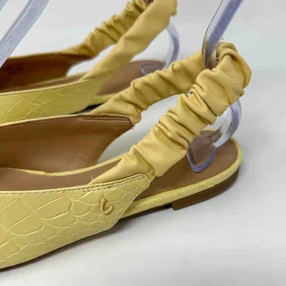 NEW Circus by Sam Edelman Pineapple Yellow Crocodile Omina Slingback Flats Sz 9