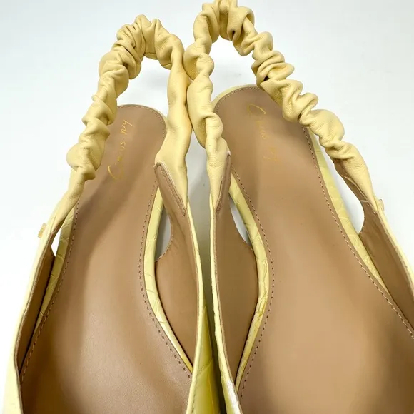 NEW Circus by Sam Edelman Pineapple Yellow Crocodile Omina Slingback Flats Sz 9