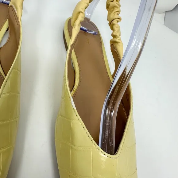 NEW Circus by Sam Edelman Pineapple Yellow Crocodile Omina Slingback Flats Sz 9